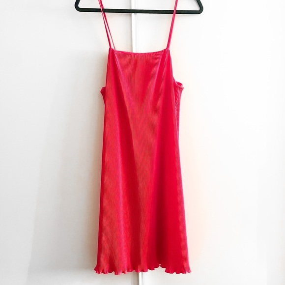 Zara Lettuce Hem Pleated Mini Dress - Picture 3 of 9